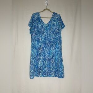 Vibrant Blue Floral Mini Dress